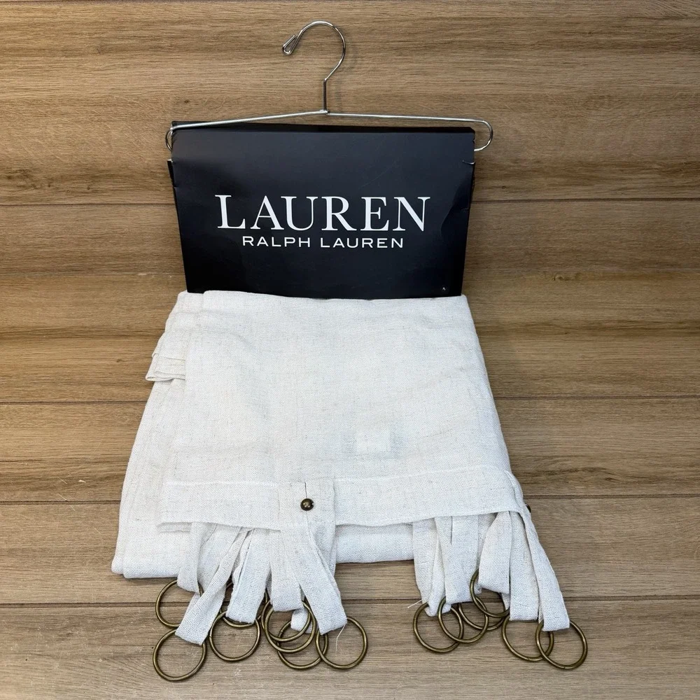 Ralph Lauren 2 Pc Window Curtains Panels 52x84 White Top Rings New